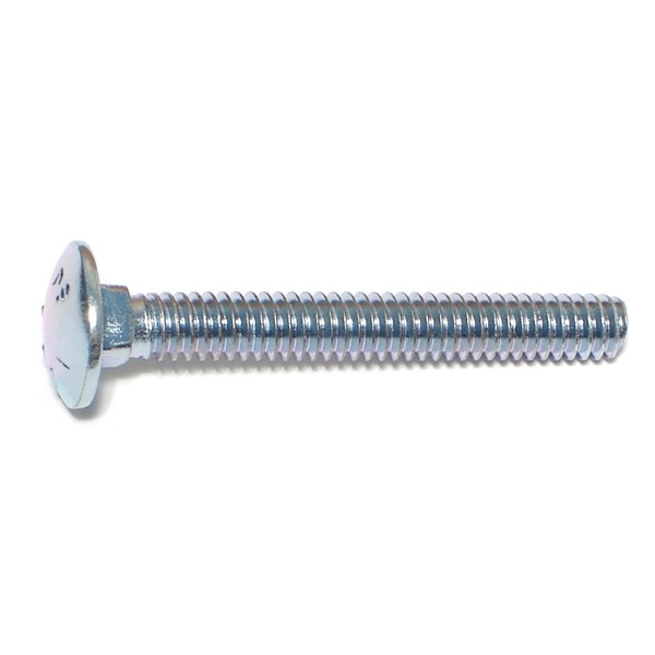 Midwest Fastener 1/4"-20 x 2" Zinc Plated Grade 2 / A307 Steel Coarse Thread Carriage Bolts 100PK 01055